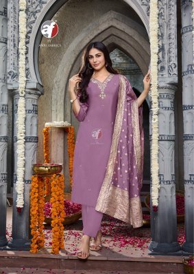 Anju Vastra Vol 6 Modal Silk Kurti Pant Dupatta Set Heavy Jacquard And Hand Work Ethnic Wholesale kurti pant with dupatta Catalogs