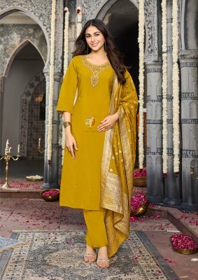 Anju Vastra Vol 6 Modal Silk Kurti Pant Dupatta Set Heavy Jacquard And Hand Work Ethnic Wholesale kurti pant with dupatta Catalogs
