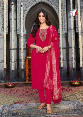 Anju Vastra Vol 6 Modal Silk Kurti Pant Dupatta Set Heavy Jacquard And Hand Work Ethnic Wholesale kurti pant with dupatta Catalogs
