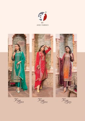 Anju fabric by Fiza pure natural crepe position print readymade suit catalogue at wholesale price readymade suit catalogs