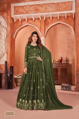 Anjubaa vol 32 present long flair embroidered gown with dupatta catalogue at affordable rate  Amavi
