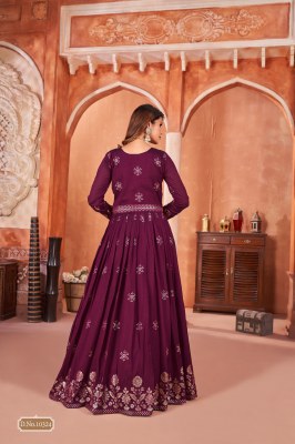 Anjubaa vol 32 present long flair embroidered gown with dupatta catalogue at affordable rate  gown catalogs