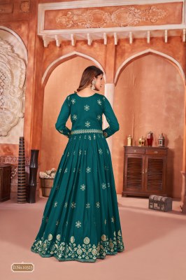 Anjubaa vol 32 present long flair embroidered gown with dupatta catalogue at affordable rate  gown catalogs