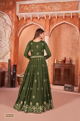 Anjubaa vol 32 present long flair embroidered gown with dupatta catalogue at affordable rate  gown catalogs