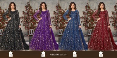 Anjubaa vol 37 presented Most prefered Net anarkali suit with bottom and dupatta catalogue fancy Anarkali suit catalogs
