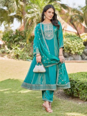 Ankita by Aanchi Roman shimmer Flair top with dupatta and bottom collection at low rate fancy Anarkali suit catalogs