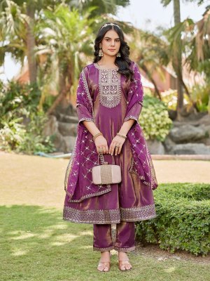 Ankita by Aanchi Roman shimmer Flair top with dupatta and bottom collection at low rate fancy Anarkali suit catalogs