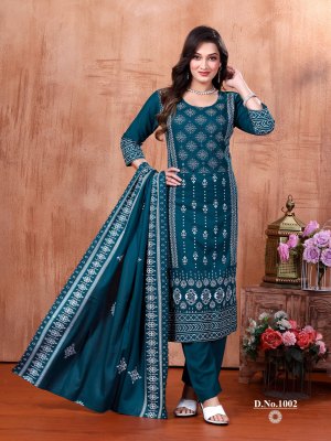 Ankita vol 3 by Krishna Trends Rayon Foil printed Ready made suit collection at amaviexpo readymade suit catalogs
