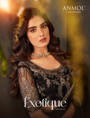 Anmol creation by Exotique vol 04 by fancy georgette printed saree with blouse at wholesale price sarees catalogs