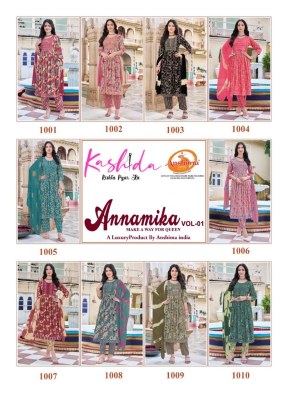 Annamika vol 1 by Kashida heavy foil printed fancy readymade suit catalogue readymade suit catalogs