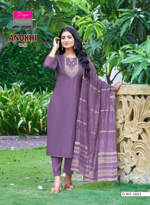 Anokhi vol 3 by Diya Trends Roman Silk Embroidered readymade suit catalogue at affordable rate readymade suit catalogs