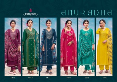 Anuradha by Rangoon Airjet Rayon With Heavy Work readymade suit catalogue  in amaviexpo readymade suit catalogs