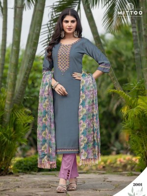 Aradhana by Mittoo thread work exclusive kurti pant and dupatta catalogue readymade suit catalogs