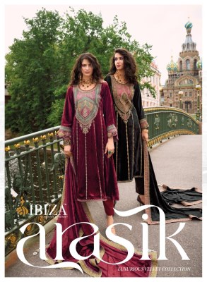Arasik by IBIZA pure velvet embroidered unstitched pakistani suit catalogue IBIZA