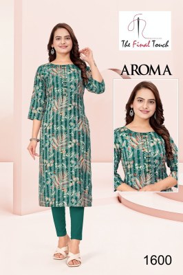 Aroma fashion by R R fashion reyon printed stright kurti catalogue at affordable rate kurtis catalogs