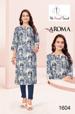 Aroma fashion by R R fashion reyon printed stright kurti catalogue at affordable rate kurtis catalogs