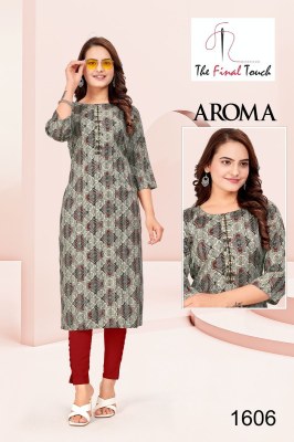 Aroma fashion by R R fashion reyon printed stright kurti catalogue at affordable rate kurtis catalogs