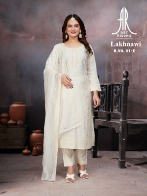 Art ridhs by D No 01A pure modal chanderi embroidered kurti pant and dupatta catalogue at affordable rate readymade suit catalogs