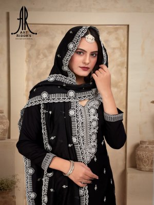 Art ridhs by D No 01A pure modal chanderi embroidered kurti pant and dupatta catalogue at affordable rate readymade suit catalogs