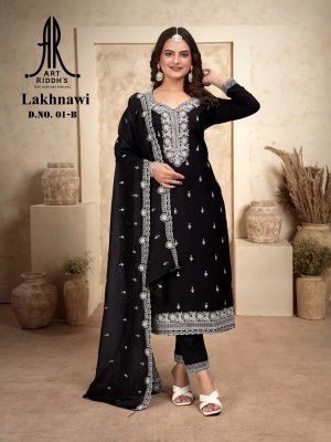 Art ridhs by D No 01A pure modal chanderi embroidered kurti pant and dupatta catalogue at affordable rate readymade suit catalogs