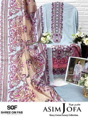 Asim Jofa by Shree Om Fab Pure Heavy Cotton Unstitched suit collection with affordable rate salwar kameez catalogs