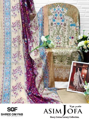 Asim Jofa by Shree Om Fab Pure Heavy Cotton Unstitched suit collection with affordable rate salwar kameez catalogs