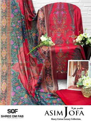 Asim Jofa by Shree Om Fab Pure Heavy Cotton Unstitched suit collection with affordable rate salwar kameez catalogs