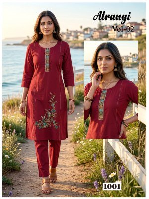 Atrangi Vol 2 Natural Dhabu Cotton Designer Kurti Pant Set kurtis catalogs