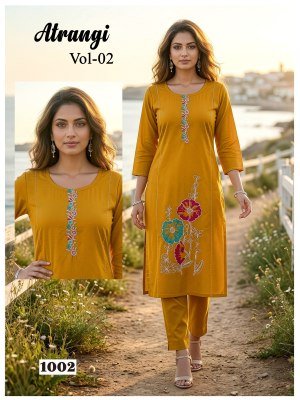 Atrangi Vol 2 Natural Dhabu Cotton Designer Kurti Pant Set kurtis catalogs