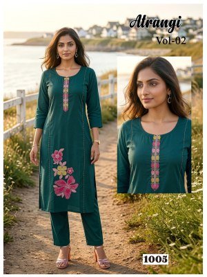Atrangi Vol 2 Natural Dhabu Cotton Designer Kurti Pant Set kurtis catalogs
