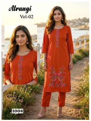 Atrangi Vol 2 Natural Dhabu Cotton Designer Kurti Pant Set kurtis catalogs