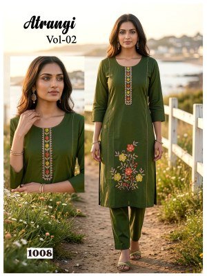 Atrangi Vol 2 Natural Dhabu Cotton Designer Kurti Pant Set kurtis catalogs