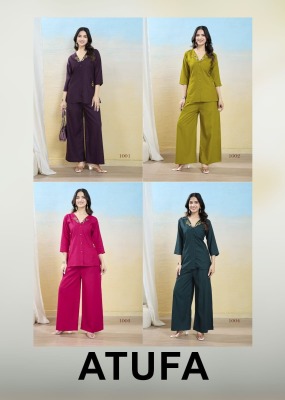 Atufa vol 1 present Pure Heavy Reyon Plain Co ord set collection with low rate co ord set catalogs