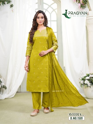 Aveera vol 1 by Pragyan Heavy roman silk embroidered top bottom and dupatta collection Amavi