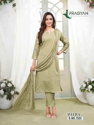 Aveera vol 1 by Pragyan Heavy roman silk embroidered top bottom and dupatta collection readymade suit catalogs