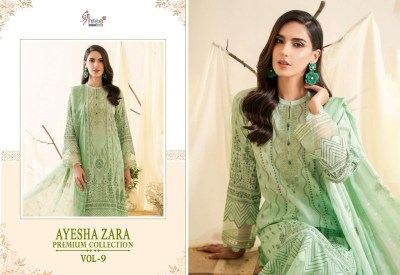 Ayesha by zara premium collection vol 9 pure cotton printed exclusive embroidered pakistani suit catalogue at wholesale price pakistani suit catalogs