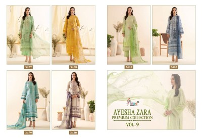 Ayesha by zara premium collection vol 9 pure cotton printed exclusive embroidered pakistani suit catalogue at wholesale price pakistani suit catalogs