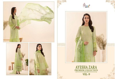 Ayesha by zara premium collection vol 9 pure cotton printed exclusive embroidered pakistani suit catalogue at wholesale price pakistani suit catalogs