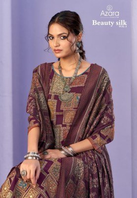 Azara Beauty Silk Vol 3 Unstitched Premium Modal Muslin Suit Set Foil And Handwork  Diamond Pant And Latkan Box Pallu Dupatta Wholesale Azara