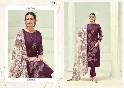 Azara Jivika Vol 5 Pure Heavy Zam Cotton Designer Print Top with Hand Work Mal Cotton Print Dupatta Rayon Bottom  Wholesale dress material catalogs