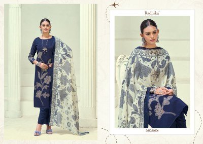  Azara Jivika Vol 5 Pure Heavy Zam Cotton Designer Print Top with Hand Work Mal Cotton Print Dupatta Rayon Bottom  Wholesale dress material catalogs