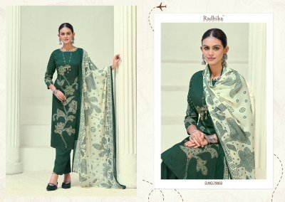  Azara Jivika Vol 5 Pure Heavy Zam Cotton Designer Print Top with Hand Work Mal Cotton Print Dupatta Rayon Bottom  Wholesale dress material catalogs