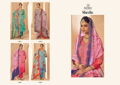 Azara present Shezlin organza digital printed with embroidered salwar kameez catalogue at low rate salwar kameez catalogs
