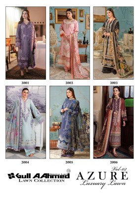 Azure vol 2 by Gull Ahmed Pure Lawn dress material at affordable rate salwar kameez catalogs