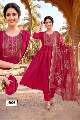 BANDHAN Vertigan Silk Heavy Embroidery Designer Kurti Pant Dupatta 3-Piece Set kurti pant with dupatta Catalogs