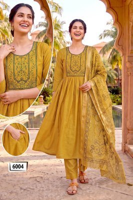 BANDHAN Vertigan Silk Heavy Embroidery Designer Kurti Pant Dupatta 3-Piece Set kurti pant with dupatta Catalogs