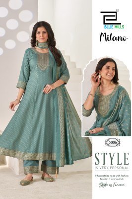 BLUE HILLS MILANO 3-Piece Rayon Suit with Dupatta kurti pant with dupatta Catalogs
