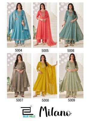 BLUE HILLS MILANO 3-Piece Rayon Suit with Dupatta kurti pant with dupatta Catalogs