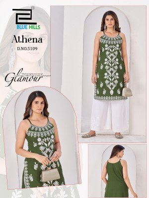 Blue Hills Athena Reyon Kurati Catalogue Pcs Wholesale Rate  kurtis catalogs