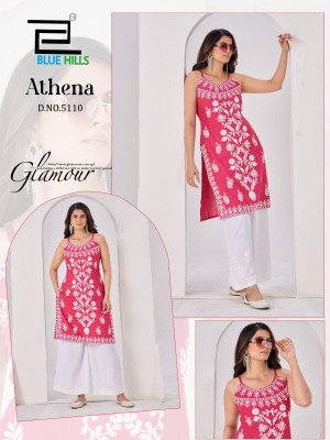 Blue Hills Athena Reyon Kurati Catalogue Pcs Wholesale Rate  kurtis catalogs